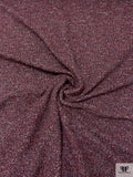 Italian Bouclé-Style Tweed Sweater Knit with Lurex Fibers - Claret / Grey / White