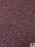 Italian Bouclé-Style Tweed Sweater Knit with Lurex Fibers - Claret / Grey / White