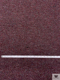 Italian Bouclé-Style Tweed Sweater Knit with Lurex Fibers - Claret / Grey / White