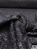 Shiny Eyelash Tweed Sweater Knit - Black