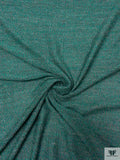 Tweed-Like Sweater Knit - Emerald Green / Grey / Black