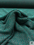 Tweed-Like Sweater Knit - Emerald Green / Grey / Black