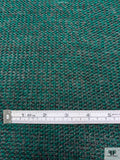 Tweed-Like Sweater Knit - Emerald Green / Grey / Black