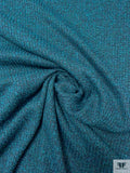 French Ribbed Sweater Knit with Lurex Fibers - Teal / Navy