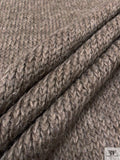 Italian Braid-Look Chunky Wool Blend Sweater Knit - Weimaraner Taupe