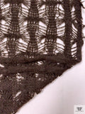Italian Lace-Like Sweater Knit - Brown