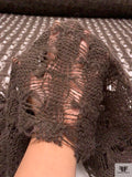 Italian Lace-Like Sweater Knit - Brown