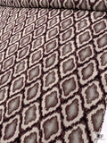 Italian Geometric Pique-Style Jacquard Sweater Knits - Merlot / Taupe / Off-White / Black