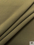 Italian Double Faced Stretch Wool Suiting - Olive Green