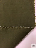 Italian Double Faced Stretch Wool Suiting - Olive Green