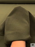Italian Double Faced Stretch Wool Suiting - Olive Green