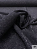 Italian Metallic Wool Blend Crepe - Dark Navy / Silver