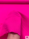 Italian Lightweight Crinkled Wool Crepe - Hot Pink