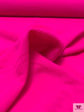 Italian Lightweight Crinkled Wool Crepe - Hot Pink