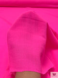 Italian Lightweight Crinkled Wool Crepe - Highlighter Pink