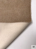 Italian Double Faced Brushed Wool Coating - Driftwood Taupe / Ivory
