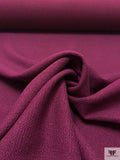 Italian Double-Sided Textured Wool Coating - Plum Red