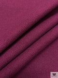 Italian Double-Sided Textured Wool Coating - Plum Red