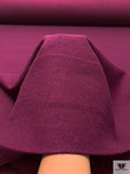 Italian Double-Sided Textured Wool Coating - Plum Red