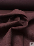 Italian Lustered Bouclé Mohair Coating - Aubergine Brown