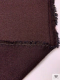 Italian Lustered Bouclé Mohair Coating - Aubergine Brown