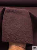 Italian Lustered Bouclé Mohair Coating - Aubergine Brown