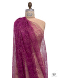 Made in Japan Floral Fine Chantilly-Like Lace with Gold Thread Detailing - Berry Magenta / Gold