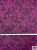 Made in Japan Floral Fine Chantilly-Like Lace with Gold Thread Detailing - Berry Magenta / Gold