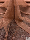 Single Scalloped Fine Metallic French Chantilly Lace - Dusty Caramel Lustre
