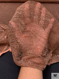 Single Scalloped Fine Metallic French Chantilly Lace - Dusty Caramel Lustre