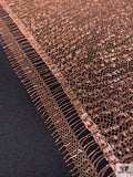 Single Scalloped Fine Metallic French Chantilly Lace - Dusty Caramel Lustre