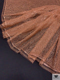 Single Scalloped Fine Metallic French Chantilly Lace - Dusty Caramel Lustre