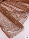 Single Scalloped Fine Metallic French Chantilly Lace - Dusty Caramel Lustre