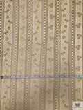 Floral Linear Designer Metallic French Chantilly Lace - Metallic Gold