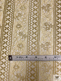 Floral Linear Designer Metallic French Chantilly Lace - Metallic Gold