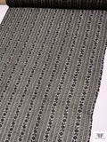 Floral Linear Designer Metallic French Chantilly Lace - Black / Gold