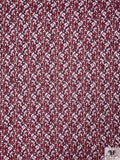 Trailing Floral Corded Lace - Cranberry / Navy