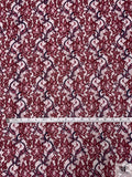 Trailing Floral Corded Lace - Cranberry / Navy