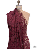 Double Scalloped and Lightly Corded Lace Strip - Deep Maroon