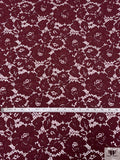 Double Scalloped and Lightly Corded Lace Strip - Deep Maroon