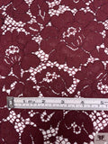 Double Scalloped and Lightly Corded Lace Strip - Deep Maroon