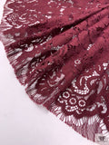 Double Scalloped and Lightly Corded Lace Strip - Deep Maroon