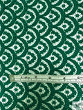 Single Scalloped Art Deco French Wool-Blend Lace - Emerald Green