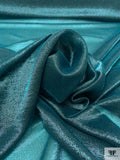 Italian Sheer Stretch Lamé - Deep Sea Green / Black