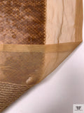 Sheer Fish Scale Sequins on Tulle - Caramel Gold Brown