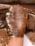 Sheer Fish Scale Sequins on Tulle - Caramel Gold Brown