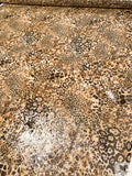 Animal Pattern Printed Sequins on Stretch Tulle - Yellow Ochre / Browns / Off-White