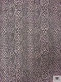 Reptile Pattern Stretch Brocade - Dusty Light Rose / Black
