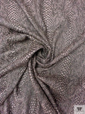 Reptile Pattern Stretch Brocade - Dusty Light Rose / Black