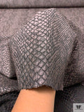 Reptile Pattern Stretch Brocade - Dusty Light Rose / Black